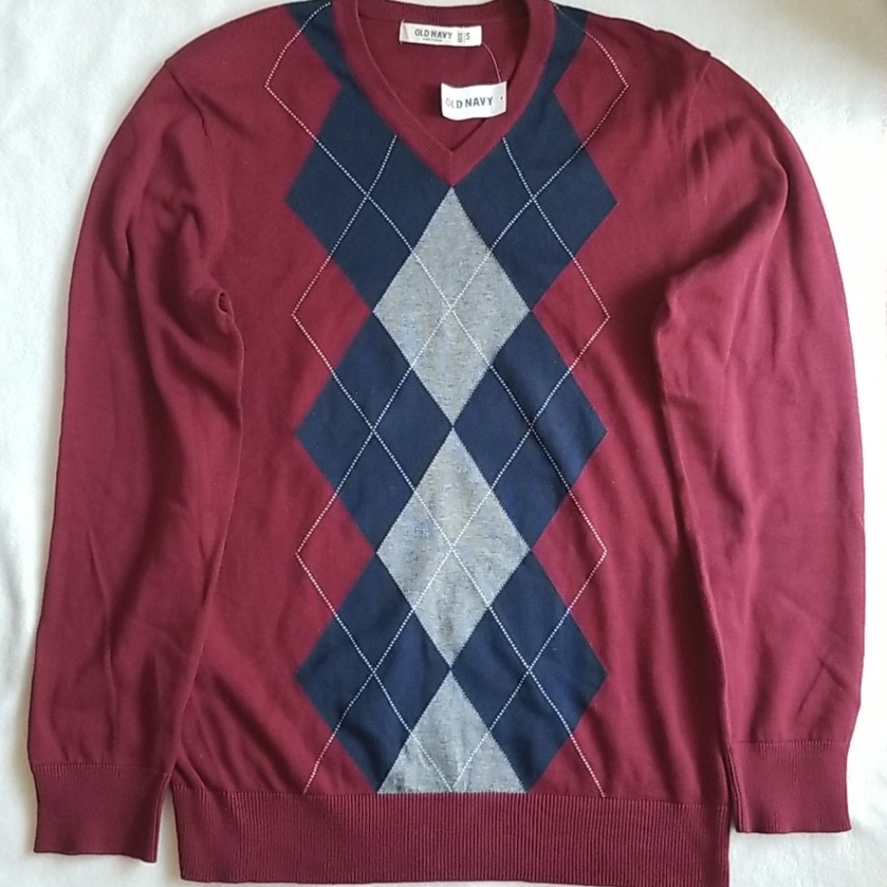 Old Navy Argyle Sweater, Size S - Picture 1 of 8